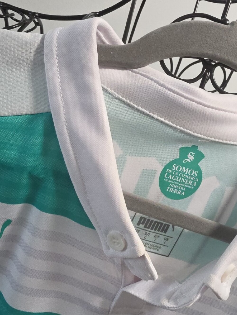 Puma Santos Laguna Home Shirt - Teal and White - Picture 12 of 16